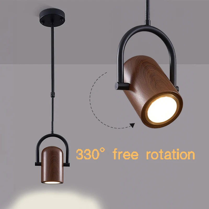 

Nordic Led Pendant Lamp 330° Freely Rotating Spotlight Bedroom Walkway Entrance Study Background Wall Spotlights Boom Adjustable