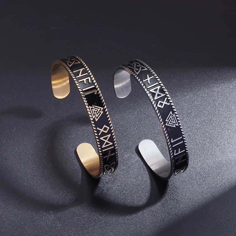 Stainless Steel Viking Warrior Knot Odin Triangle Rune Bracelet for Men Cuff Bracelet Vintage Nordic Norwegian Amulet Jewelry
Stainless Steel Viking Warrior Knot Odin Triangle Rune Bracelet for Men Cuff Bracelet Vintage Nordic Norwegian Amulet Jewelry