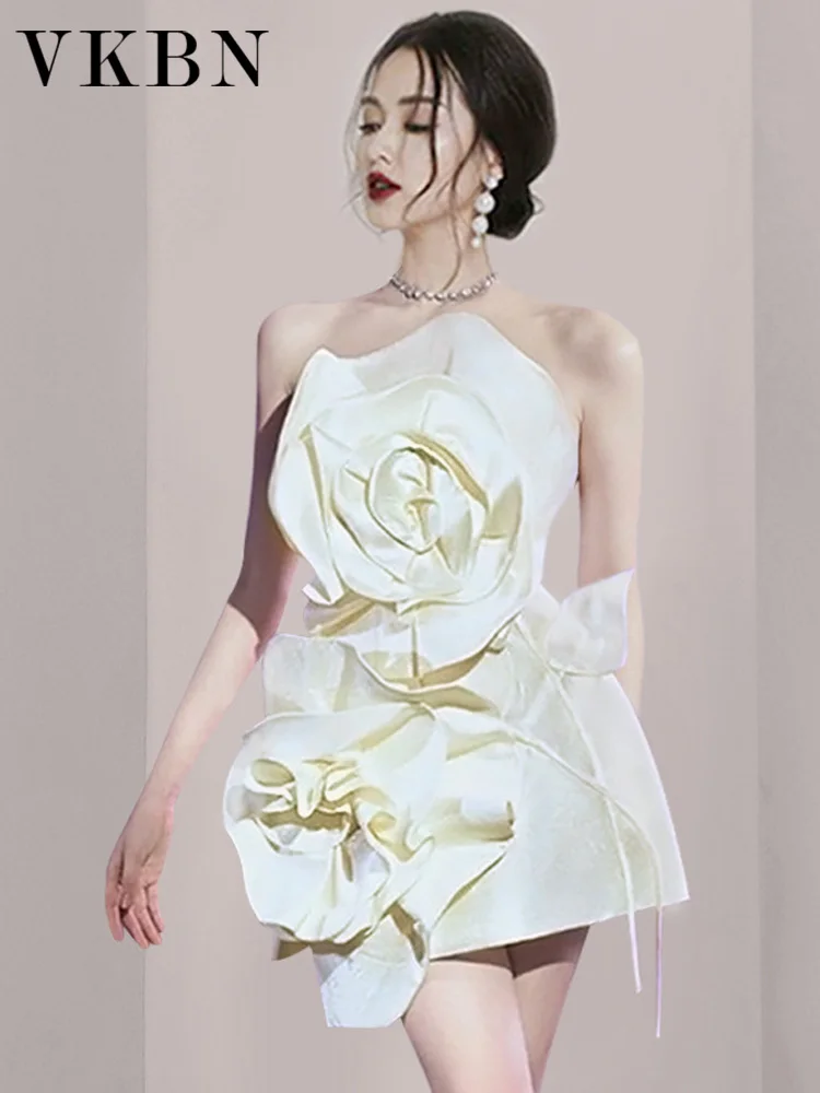 VKBN Summer Party Evening Dresses Women Casual Spaghetti Strap Sleeveless Rose Flower Wedding Dresses for Female
VKBN Summer Party Evening Dresses Women Casual Spaghetti Strap Sleeveless Rose Flower Wedding Dresses for Female