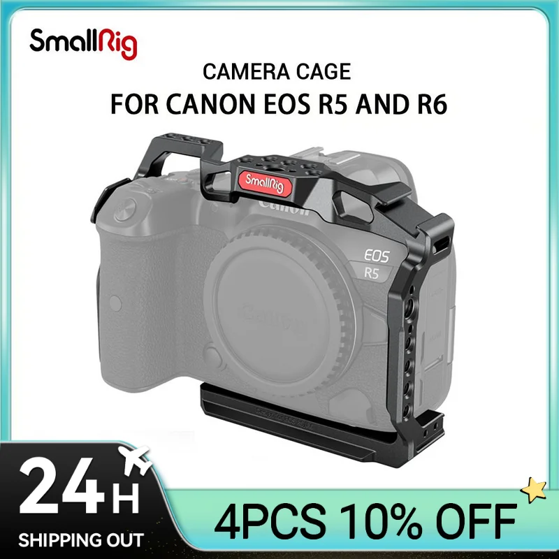 SmallRig DSLR Camera Cage for Canon EOS R5 R6 R5 C built-in Cold Shoe NATO Rail 1/4'' Arri Hole Camera Rig Video Set 2982B
SmallRig DSLR Camera Cage for Canon EOS R5 R6 R5 C built-in Cold Shoe NATO Rail 1/4'' Arri Hole Camera Rig Video Set 2982B