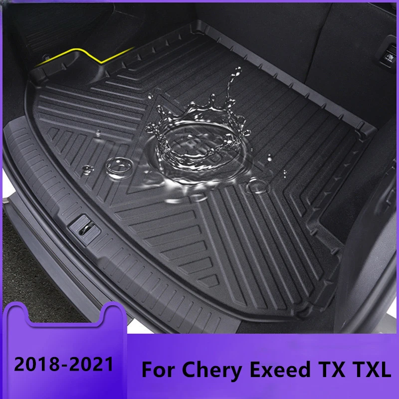 

NEW Luxury Car Rear Trunk Liner Cargo Boot TPO Trunk Mat Floor Tray Mud Kick Carpet For Chery Exeed TX TXL 2018-2021 Accessories