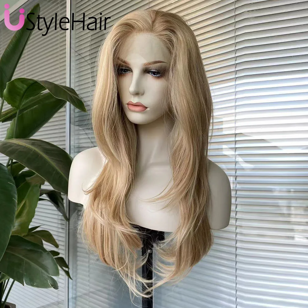 UStyleHair Blonde Wig Long Natural Wave Wigs for Women Synthetic Lace Front Wig Natural Hairline Daily Cosplay Glonden Lace Wig 3 S8869ec11acfa41b4bffb5e6fe34307ecy