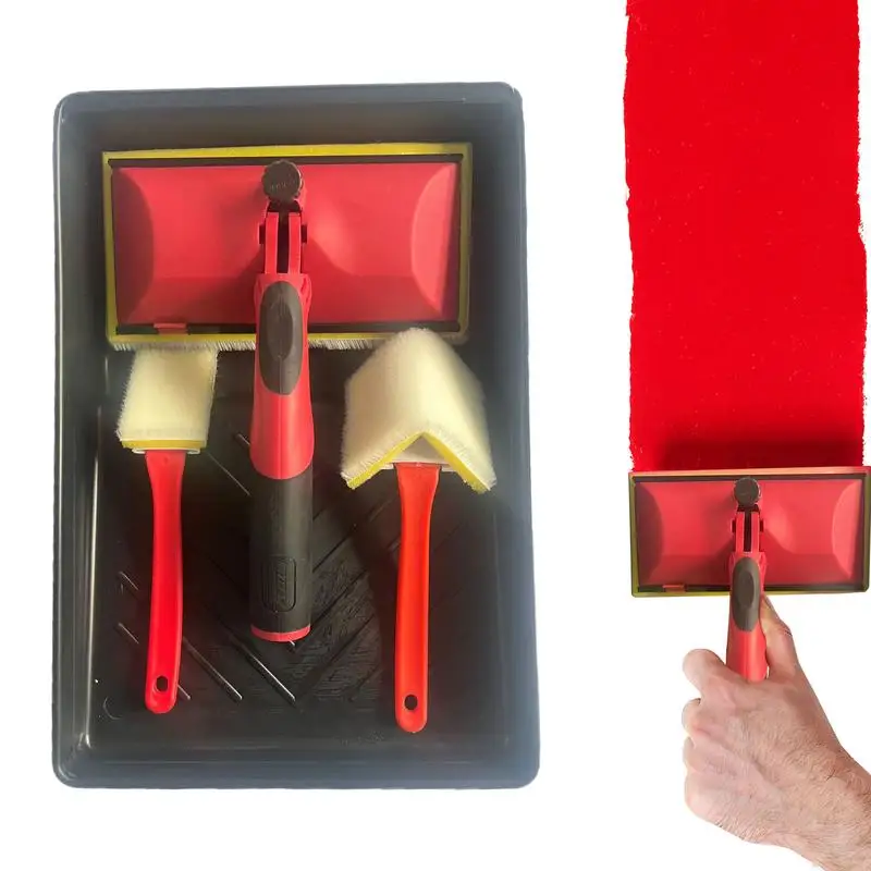 Paint Trimmer Edger Tool Paint Pad Applicator With Edge Brush Triangle Brush Tray Paint Trimming Tool Comfortable Grip For Wall
Paint Trimmer Edger Tool Paint Pad Applicator With Edge Brush Triangle Brush Tray Paint Trimming Tool Comfortable Grip For Wall