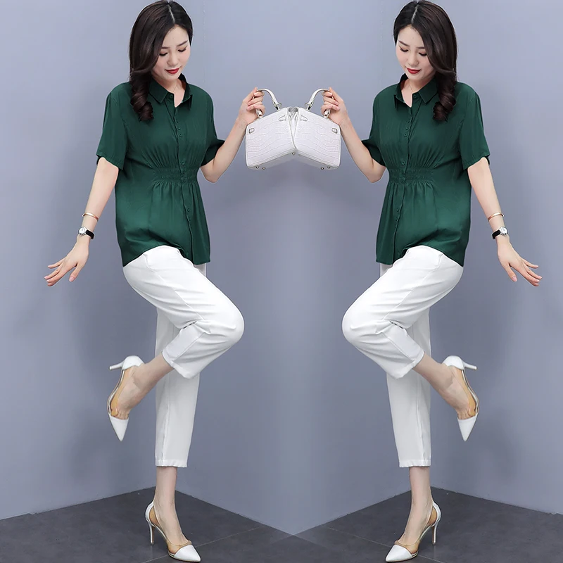 Women Summer Pants Set 2 Pieces Outfits 2024 New Cotton Linen Solid Elastic Waist Top Female Pantsuits High Quality Oversize 
Women Summer Pants Set 2 Pieces Outfits 2024 New Cotton Linen Solid Elastic Waist Top Female Pantsuits High Quality Oversize
