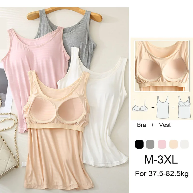 For 37-82kg Soft Modal Plus Size Tank Tops With Fixed Chest Pad For Women Integrated Wear-Free Underwear
For 37-82kg Soft Modal Plus Size Tank Tops With Fixed Chest Pad For Women Integrated Wear-Free Underwear