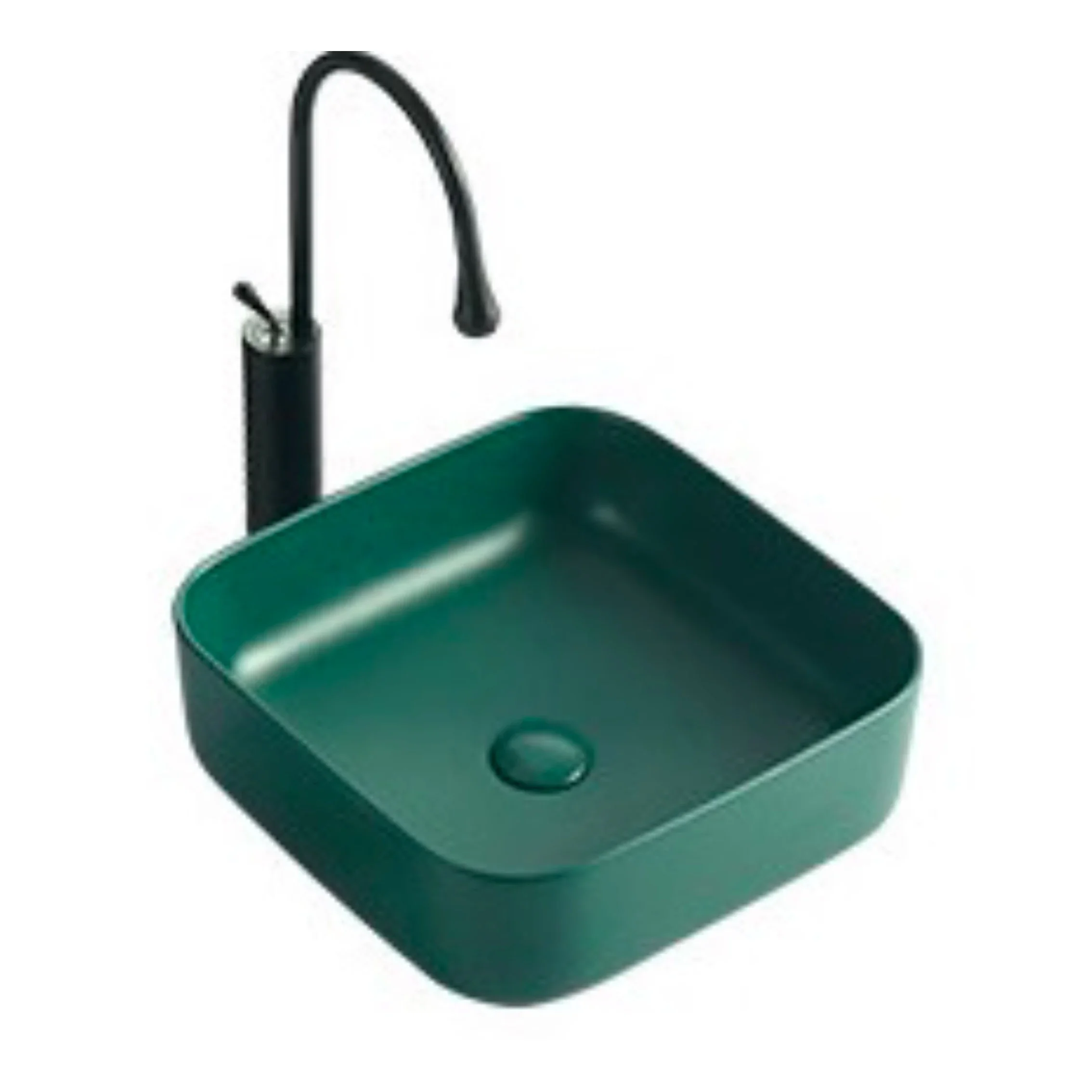 390*390*140MM Dark Green Matte Ceramic Washbasin Bathroom Sink Balcony Washbasin Kitchen Countertop Art Basin With Drainer
390*390*140MM Dark Green Matte Ceramic Washbasin Bathroom Sink Balcony Washbasin Kitchen Countertop Art Basin With Drainer