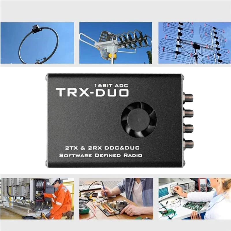 

1 PCS TRX-DUO Dual Channel SDR Radio Receiver Transmitter Black PCB+Metal 16 Bit Receiver&14 Bit Transmitter SDR Software Radio