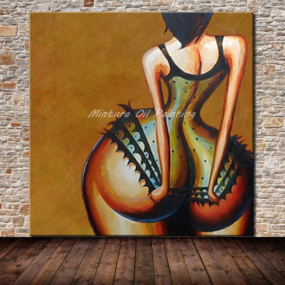

Mintura Handpainted Sexy Woman Oil Painting On Canvas,Modern Abstract Picture Wall Art For Living Room Home Decoration No Framed