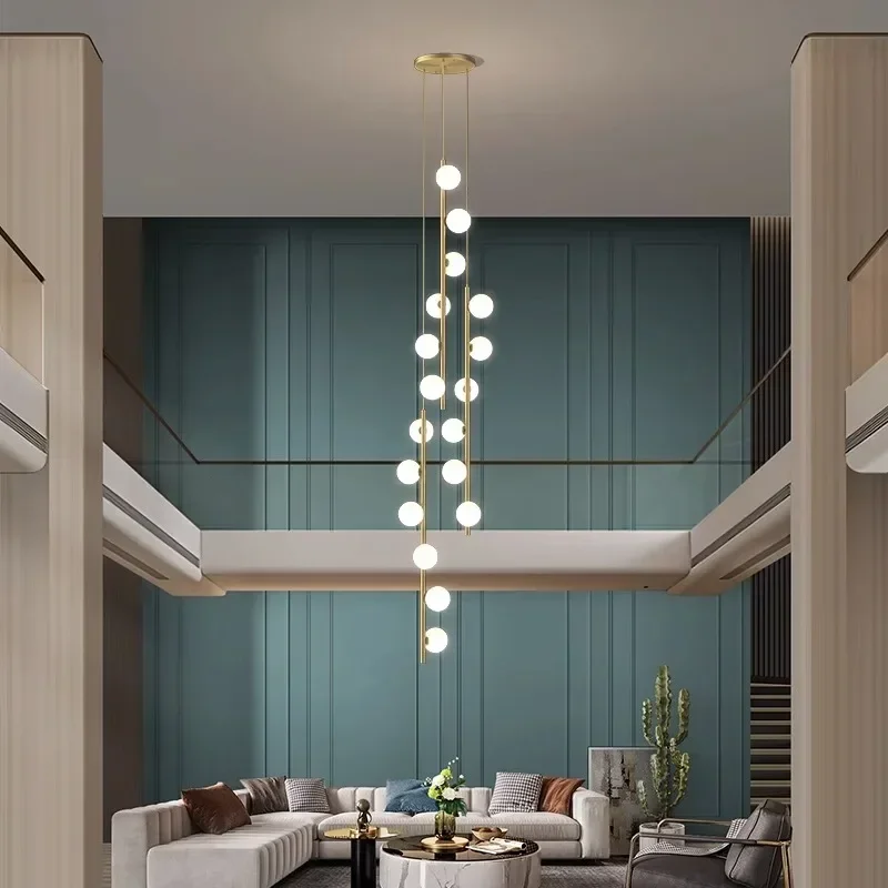 

Скандинавский домашний декор, Люстра для лестницы, подвесные светильники для гостиной и столовой, потолочный светильник, внутреннее освещение