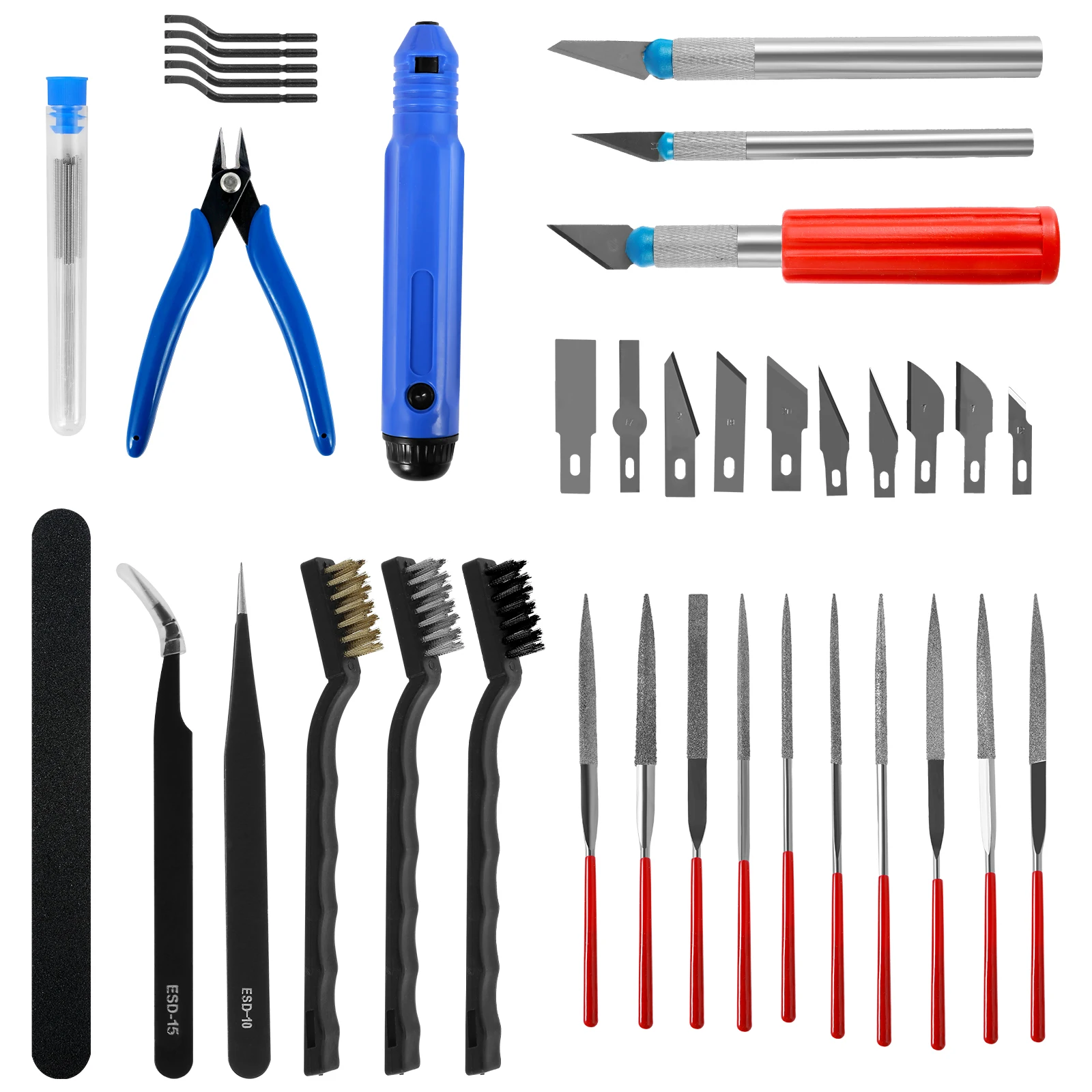 46Pcs 3D Printer Tool Kit Multipurpose 3D Printer Accessories Set Durable Removal and Cleaning Tool with Cleaning Tool Deburring
46Pcs 3D Printer Tool Kit Multipurpose 3D Printer Accessories Set Durable Removal and Cleaning Tool with Cleaning Tool Deburring