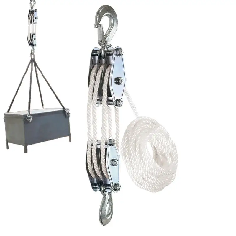 Block And Tackle Rope Pulley Hoist With 6:1 Lifting Power Multifunctional Heavy Duty Pulley System With 2200 Lbs
Block And Tackle Rope Pulley Hoist With 6:1 Lifting Power Multifunctional Heavy Duty Pulley System With 2200 Lbs