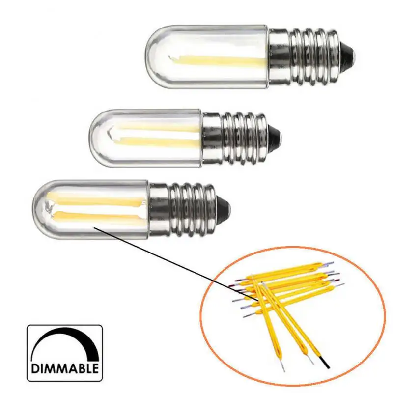 

Lots Dimmable Mini E14 E12 LED Fridge Freezer Filament Light COB Bulbs 1W 2W 4W Warm/ Cold White Lamp 110V 220V