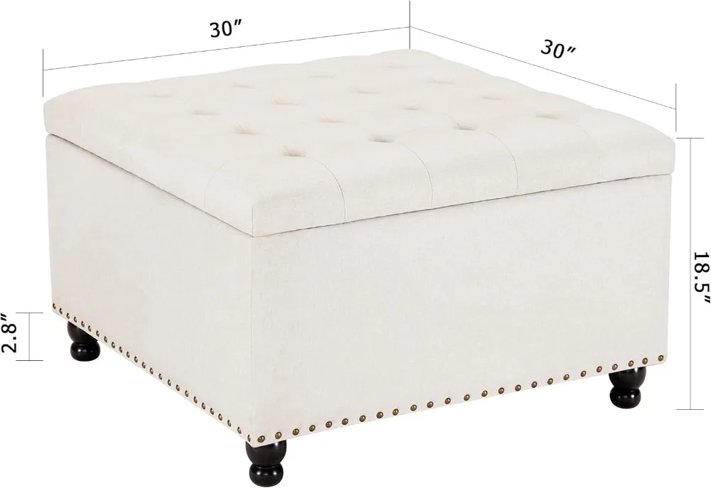 Square Tufted Upholstered Ottoman Bench and Coffee Table with Storage Oversized Footrest for Living Room Beige
Square Tufted Upholstered Ottoman Bench and Coffee Table with Storage Oversized Footrest for Living Room Beige