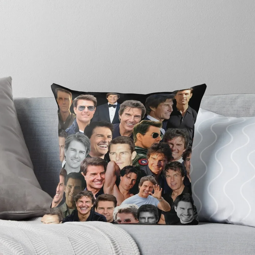 

tom cruise photo collage Throw Pillow Luxury Pillow Cover covers for pillows Cushion Cover For Sofa