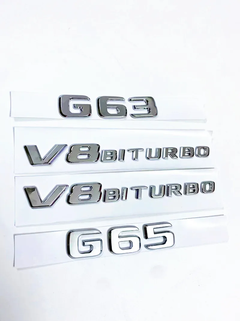 

3D ABS Black Car Rear Trunk Badge Letters Logo G63 G65 G500 G550 V12 V8 BITURBO Emblem For Mercedes Benz W463 W464 Accessories