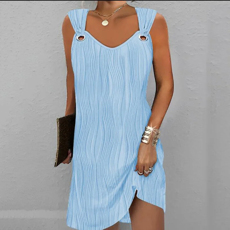 Dress For Women 2023 Fashion Casual Sleeveless Loop Buckle Strap Knee Length Skirt Elegant Office Solid Color Slim Dress Female
Dress For Women 2023 Fashion Casual Sleeveless Loop Buckle Strap Knee Length Skirt Elegant Office Solid Color Slim Dress Female
