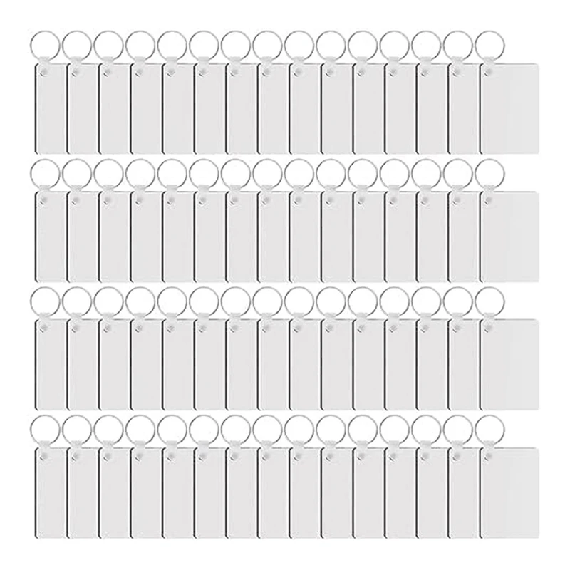 

180 шт. заготовки для брелоков для сублимации прямоугольные заготовки для термопереноса с кольцами для ключей из МДФ заготовки для сублимации Сделай Сам прочные белые