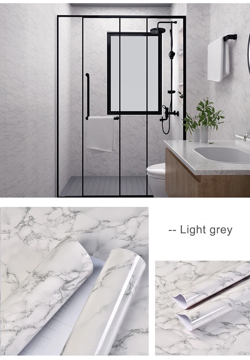 Waterproof Marble Vinyl Film Self Adhesive Wallpaper for Bathroom Kitchen Cupboard Countertops Contact Paper Home Decor Stickers Waterproof Marble Vinyl Film Self Adhesive Wallpaper for Bathroom Kitchen Cupboard Countertops Contact Paper Home Decor Stickers