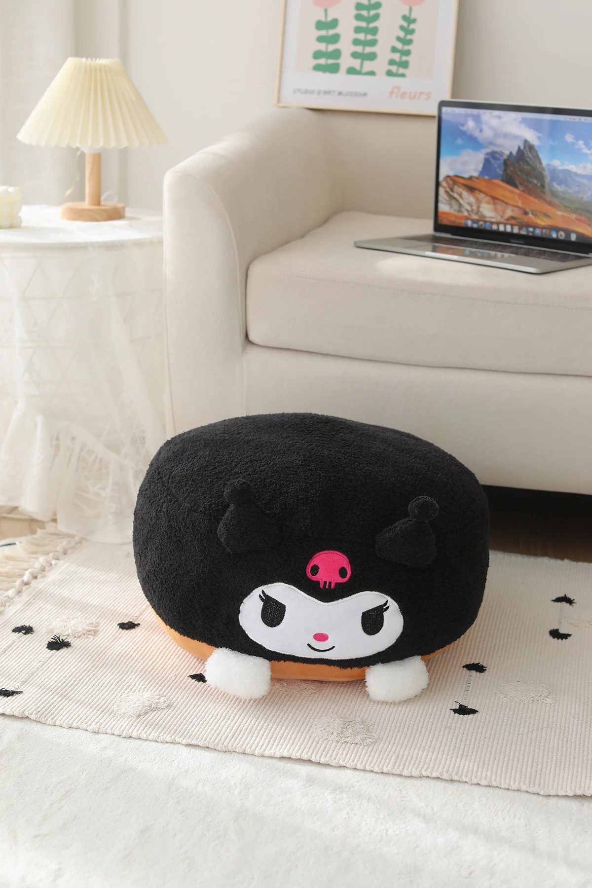 Sanrio Plush My Melody Doll Cute Lovely Lazy Man Sits On A Round Bottom Cushion Kawaii Toys