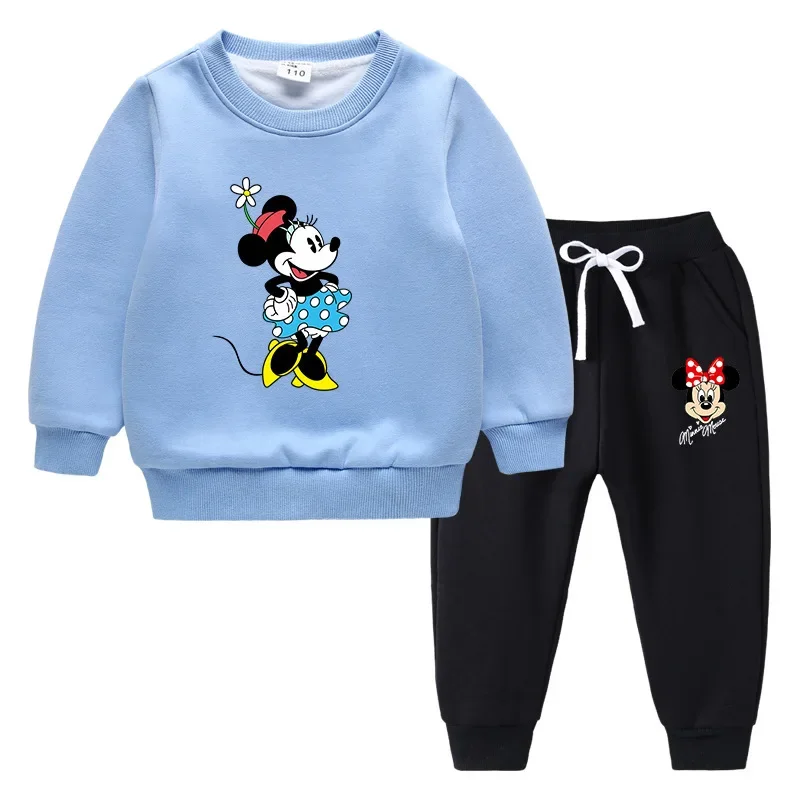 

MINISO Disney Mickey Mouse and Donald Duck Children's Sweatshirt Set, Children's Velvet Thickened Warm Winter Long-sleeved Suit