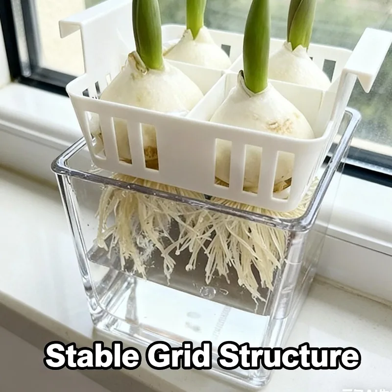 4-Grid Acrylic Hydroponic Flower Pot for Tulips & Indoor Plants S887f75baa0ba46dabc7e56d03056ae907