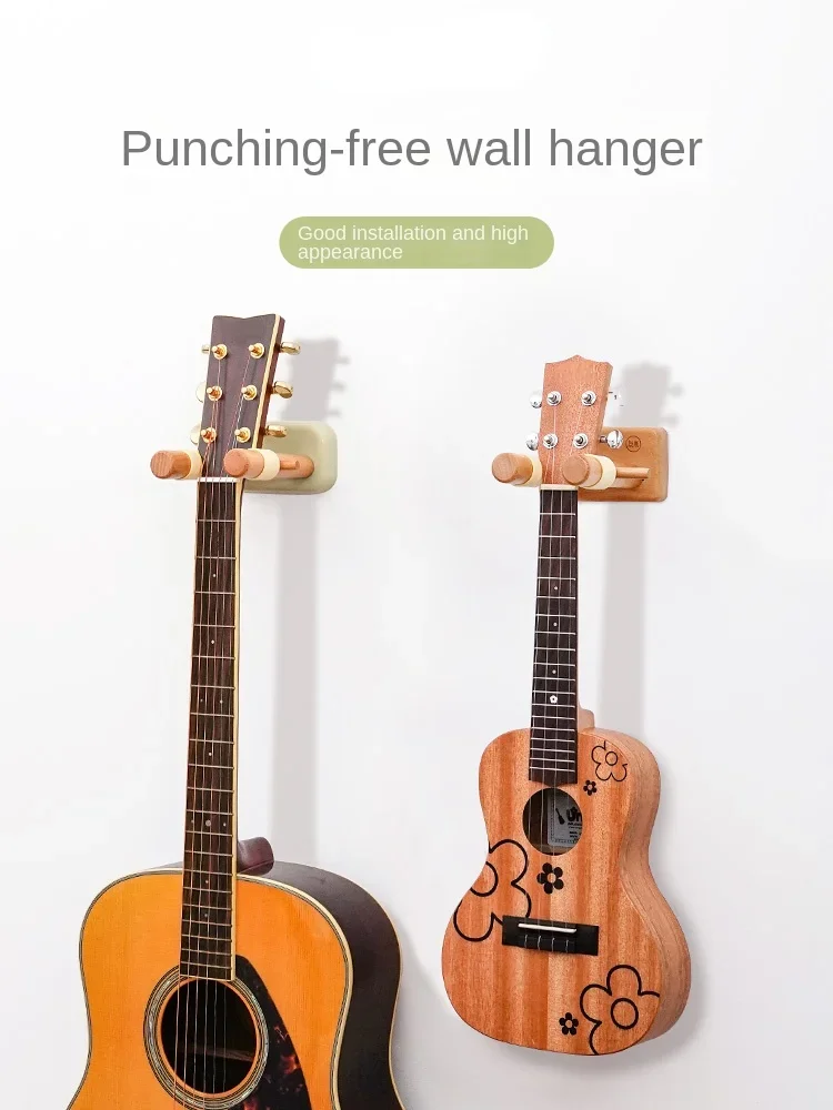 

Punch-Free Guitar Hook Wall Shelf Wall-Mounted Hook Wall Shelf for Folk Ballad Ukulele Hanging Hanger