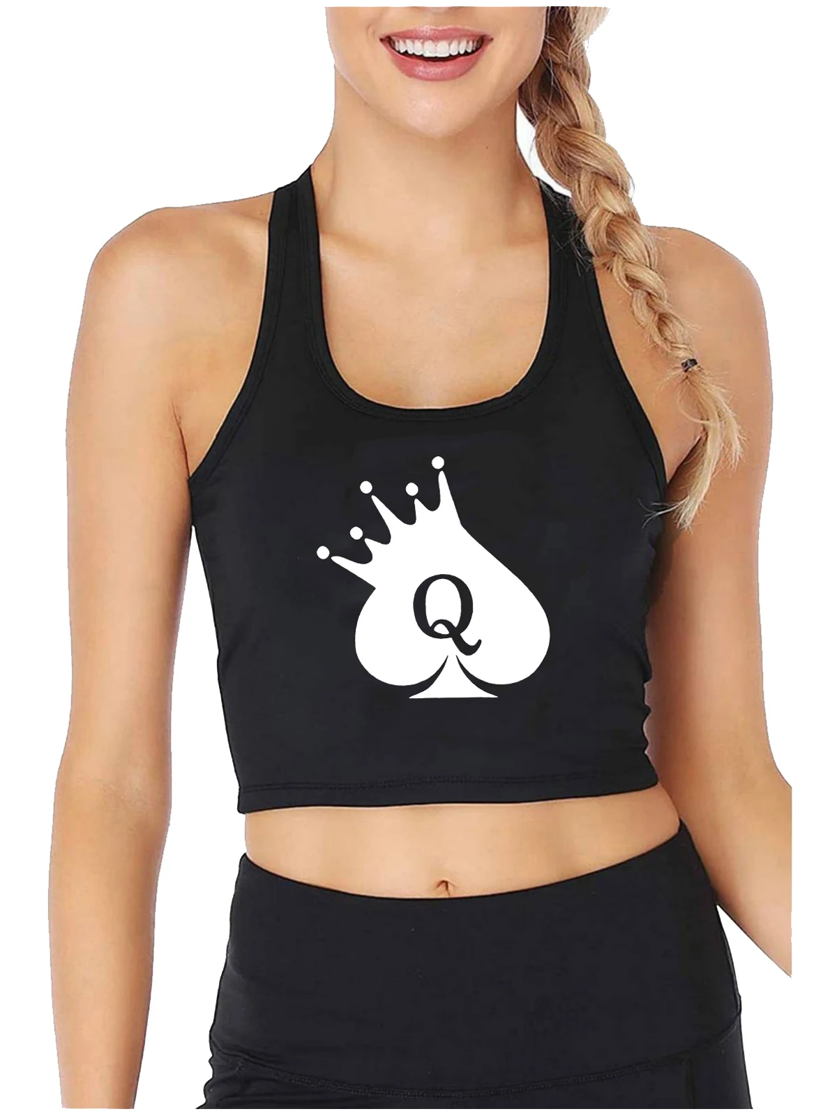Queen Of Spades Graphics Design Sexy Slim Fit Crop Top Hotwife Naughty Flirtation Style Tank Tops Swinger Training Camisole
Queen Of Spades Graphics Design Sexy Slim Fit Crop Top Hotwife Naughty Flirtation Style Tank Tops Swinger Training Camisole