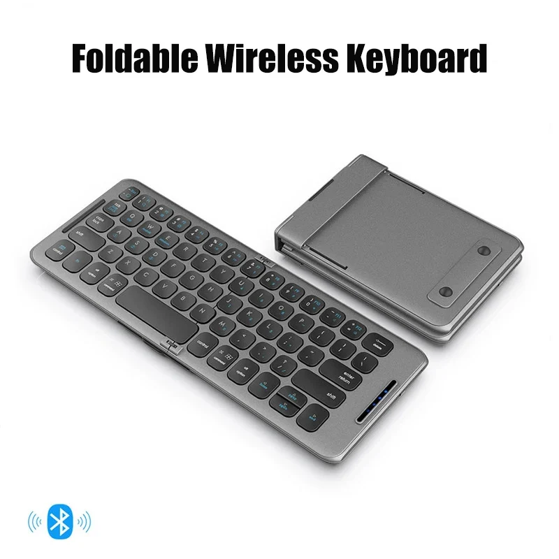 

Foldable Bluetooth 5.1 Keyboard Mute Wireless Keyboards for Android iOS Windows for iPad Tablet PC Phone 3-Device Sync