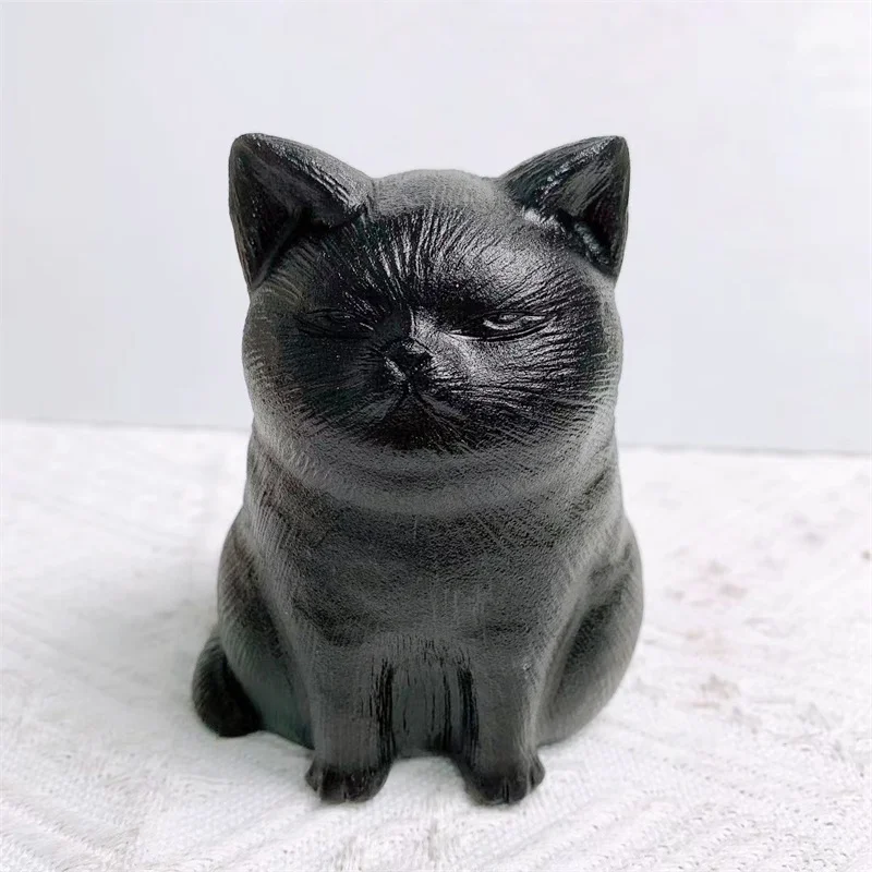10cm Natural Black Obsidian Crystal Stone Cat Statue Hand Carved Animal Figurine Energy Crafts Home Decoration As Gift 1pcs
10cm Natural Black Obsidian Crystal Stone Cat Statue Hand Carved Animal Figurine Energy Crafts Home Decoration As Gift 1pcs