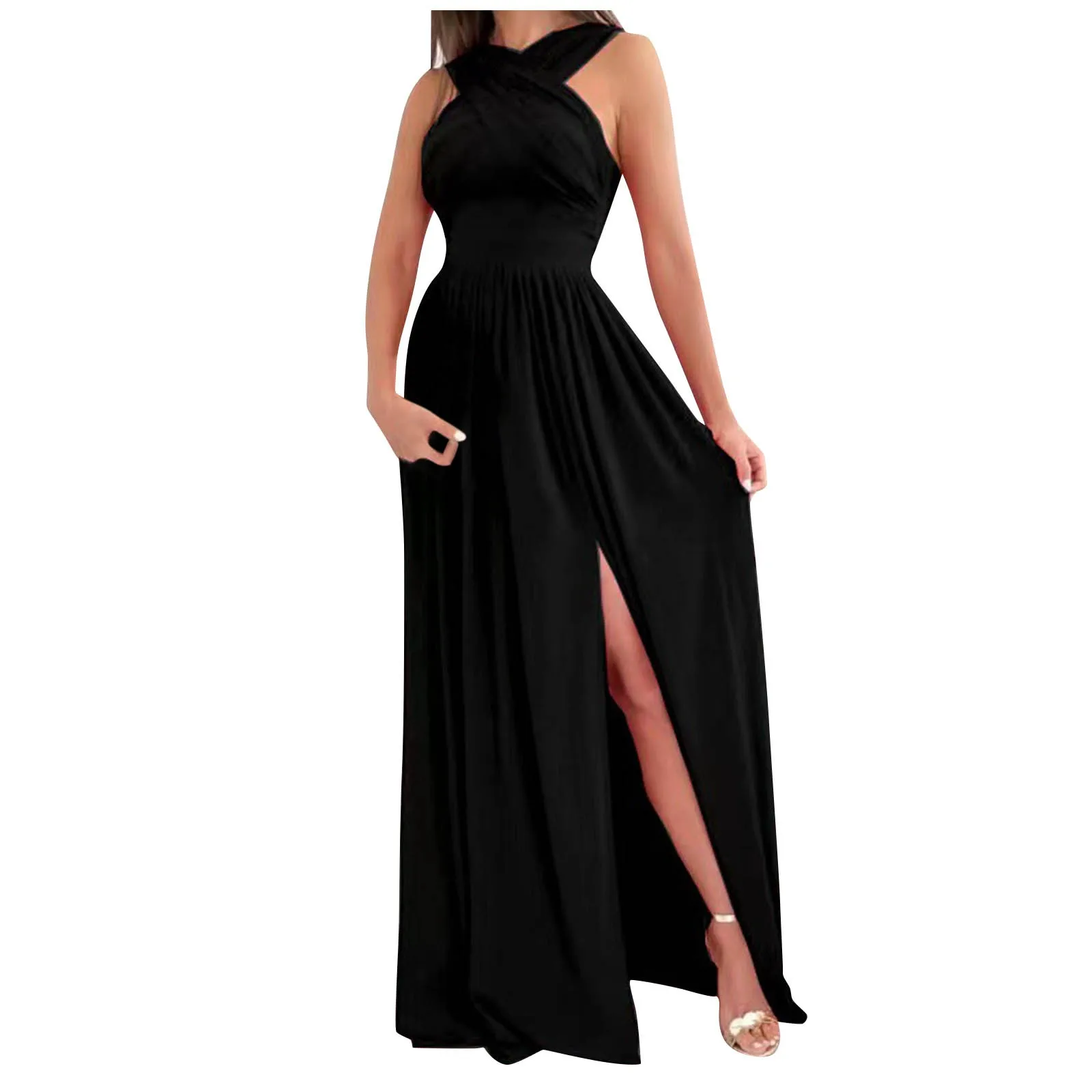 Elegant Women's Sexy Long Dress 2023 Summer Sleeveless Hanging Neck Open Back Bottom Split Party Dress Long Dress
Elegant Women's Sexy Long Dress 2023 Summer Sleeveless Hanging Neck Open Back Bottom Split Party Dress Long Dress