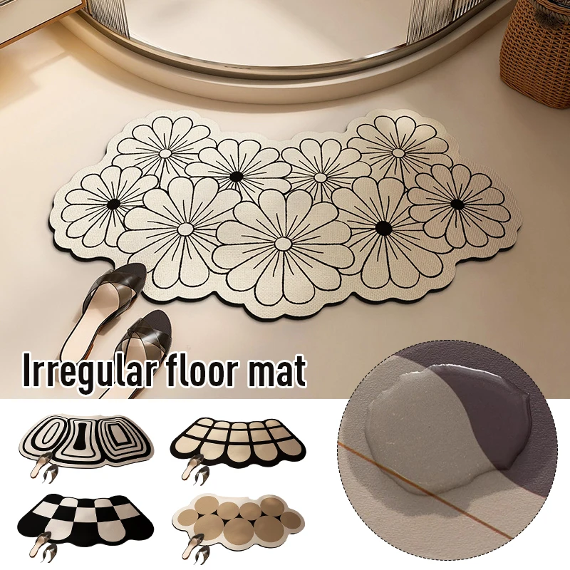 Curved Toilet Bathroom Fan Shape Diatom Mud Mat Carpet Anti-Slip Bath Floor Mats Strong Absorbent Water Quick Drying Foot Mat
Curved Toilet Bathroom Fan Shape Diatom Mud Mat Carpet Anti-Slip Bath Floor Mats Strong Absorbent Water Quick Drying Foot Mat