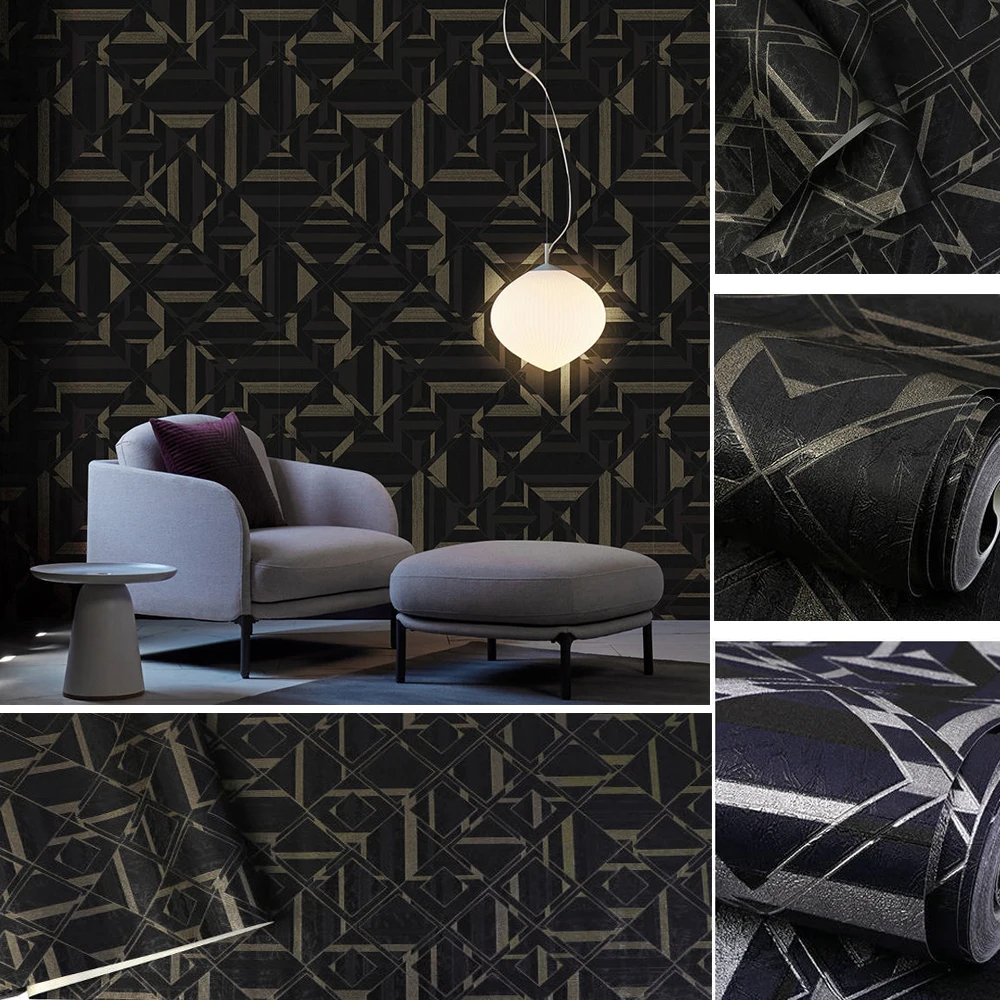 

3D Stereoscopic Mosaic Geometric Lattice Wallpaper Nordic Style Bedroom Living Room Tv Sofa Background Grid Wall Paper Modern