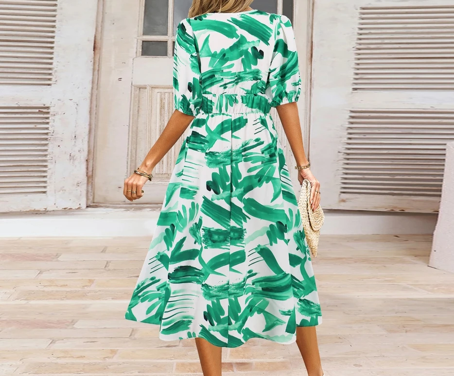 Casual Dresses for Women A-Line V-Neck Bohemian Printed Dress 2024 Spring Summer Fashion Long Skirt Elegant Bubble Sleeves Dress
Casual Dresses for Women A-Line V-Neck Bohemian Printed Dress 2024 Spring Summer Fashion Long Skirt Elegant Bubble Sleeves Dress