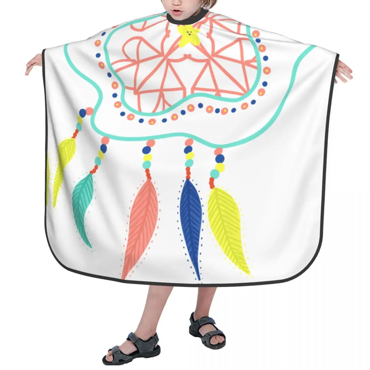 

Kids Barber Cape Hair Cutting Hairdressing Salon Styling Cloth Apron Cover Gown for Children Boys Girls Dreamcatcher