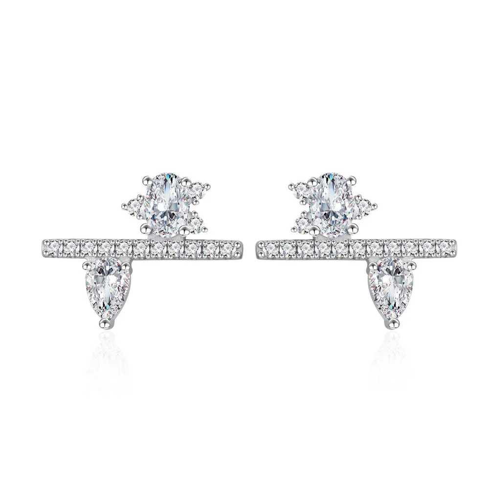 

Light Luxury European and American Irregular Patchwork Style Diamond Studded Earrings for Women S925 Sterling Silver Earrings