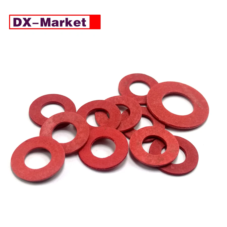 

M2-M20 Red Vulcanized Fiber Washers , Insulation Gasket Red Insulating Washer ,D014
