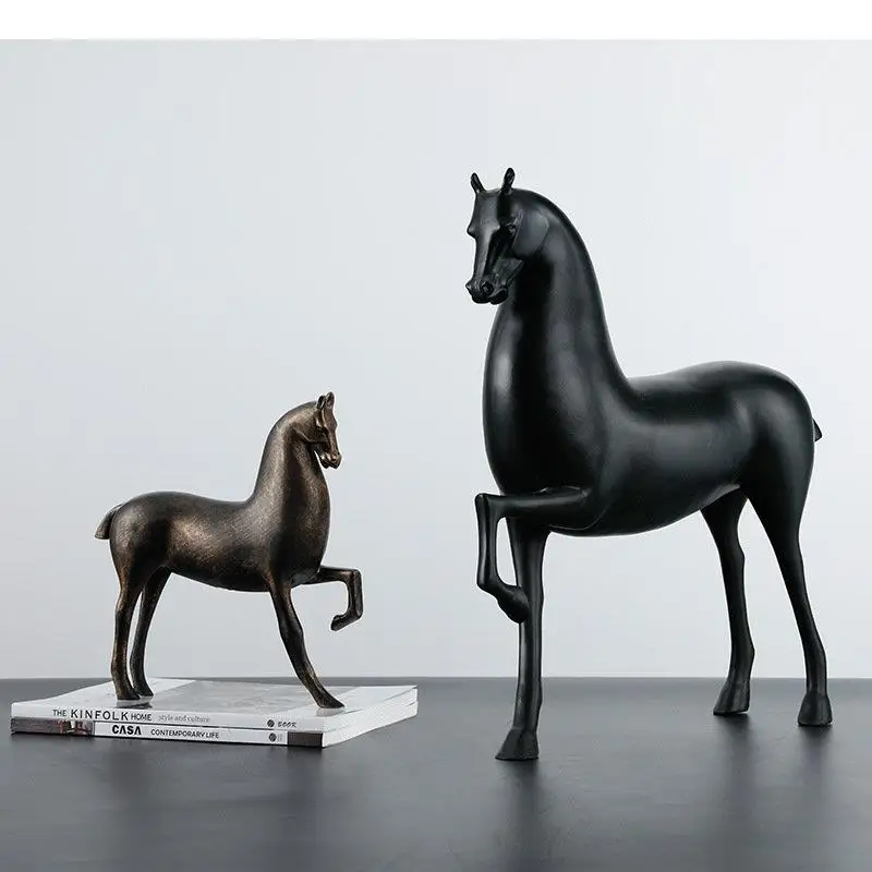 

High Leg Lift Exercise Resin Horse Statue Desk Decoration Abstract Artwork Horse Sculpture Room Aesthetic Decor Crafts Ornaments