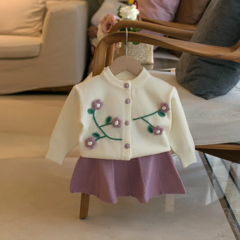 Flower Cardigan Sweaters For Toddler Girl + Pleated Skirts 2 Pcs Suits Kids Infant Baby Children Clothes Outfit For 2-7T
Flower Cardigan Sweaters For Toddler Girl + Pleated Skirts 2 Pcs Suits Kids Infant Baby Children Clothes Outfit For 2-7T