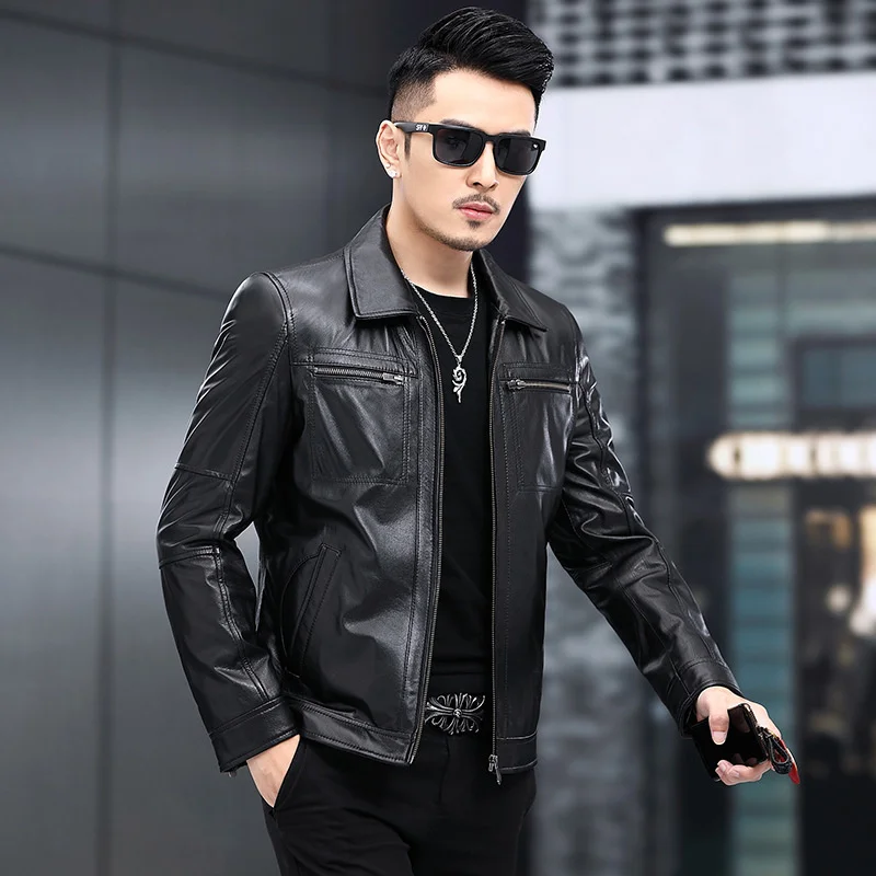 Men's Cowhide Jacket New Autumn Abortive Calfskin Motorcycle Fahion Tops Youth Short Leather Outerwear 4XL
Men's Cowhide Jacket New Autumn Abortive Calfskin Motorcycle Fahion Tops Youth Short Leather Outerwear 4XL