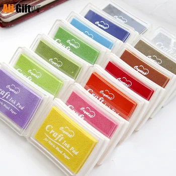 15 Colors Inkpad Handmade DIY Craft Oil Based Ink Pad Rubber Stamps Fabric Wood Paper Scrapbooking pad Finger Paint Wedding