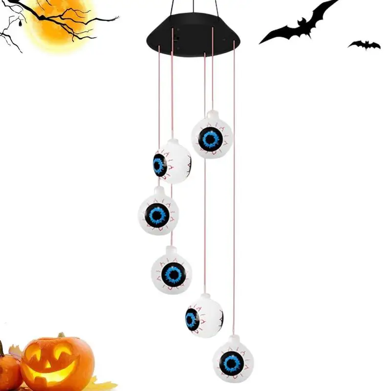 

Halloween Wind Chime Solar Eyeball Wind Chime Solar Powered Patio Yard Decoration Halloween Theme For Indoor And Outside