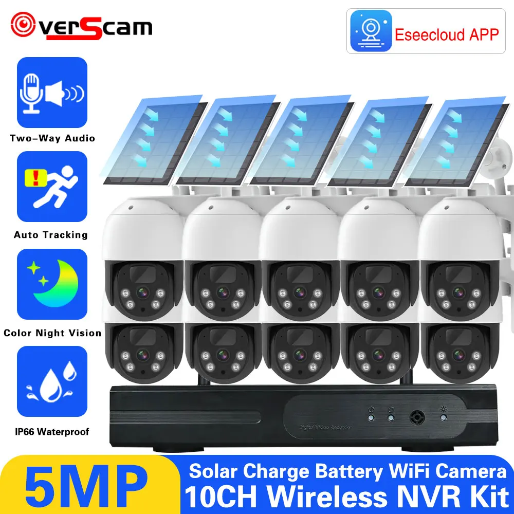 10CH 5MP NVR 2K Solar Camera Wifi Outdoor PIR Detection Wireless Solaire Panel Camara ESeeCloud CCTV Security Protection System
10CH 5MP NVR 2K Solar Camera Wifi Outdoor PIR Detection Wireless Solaire Panel Camara ESeeCloud CCTV Security Protection System
