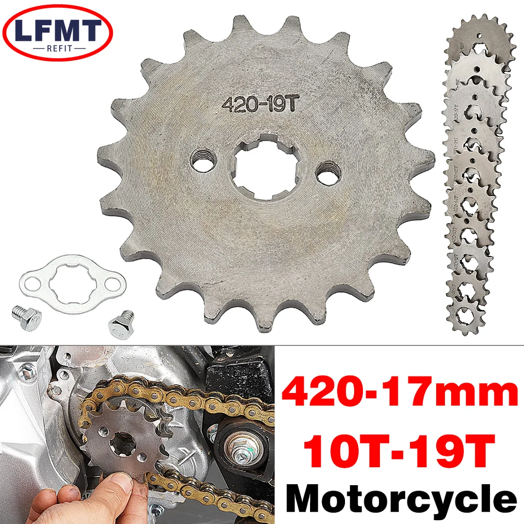 420# Chain 17mm 10 -19T Teeth Front Engine Sprockets For ZongShen Kayo BSE Taotao Xmotos Apollo SSR 125cc Dirt Pit Bike ATV Quad 
420# Chain 17mm 10 -19T Teeth Front Engine Sprockets For ZongShen Kayo BSE Taotao Xmotos Apollo SSR 125cc Dirt Pit Bike ATV Quad