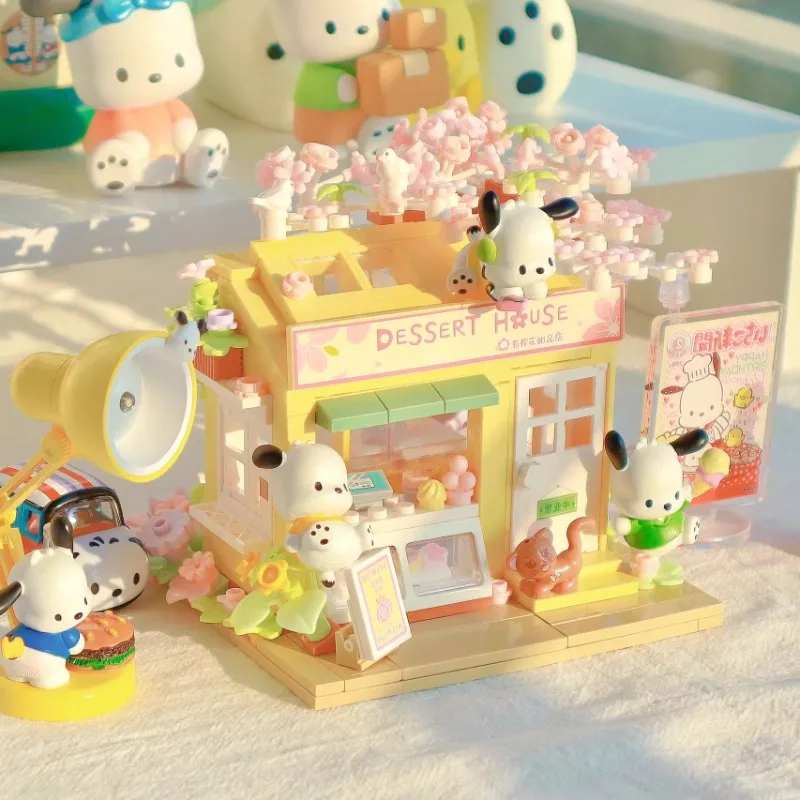 

Sanrio Figure Bricks Assembled Toy Kawaii Hello Kitty Kuromi Cinnamoroll My Melody Building Blocks Desk Decoration Gift for Kids
