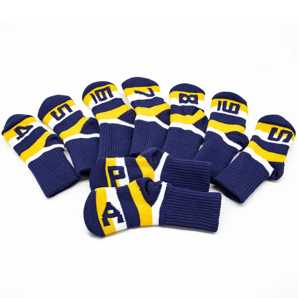 9pcs Golf Club Head Covers for Irons Cuteness and Basically Socks Shape Washable Durable Golf Club Head Protector
9pcs Golf Club Head Covers for Irons Cuteness and Basically Socks Shape Washable Durable Golf Club Head Protector