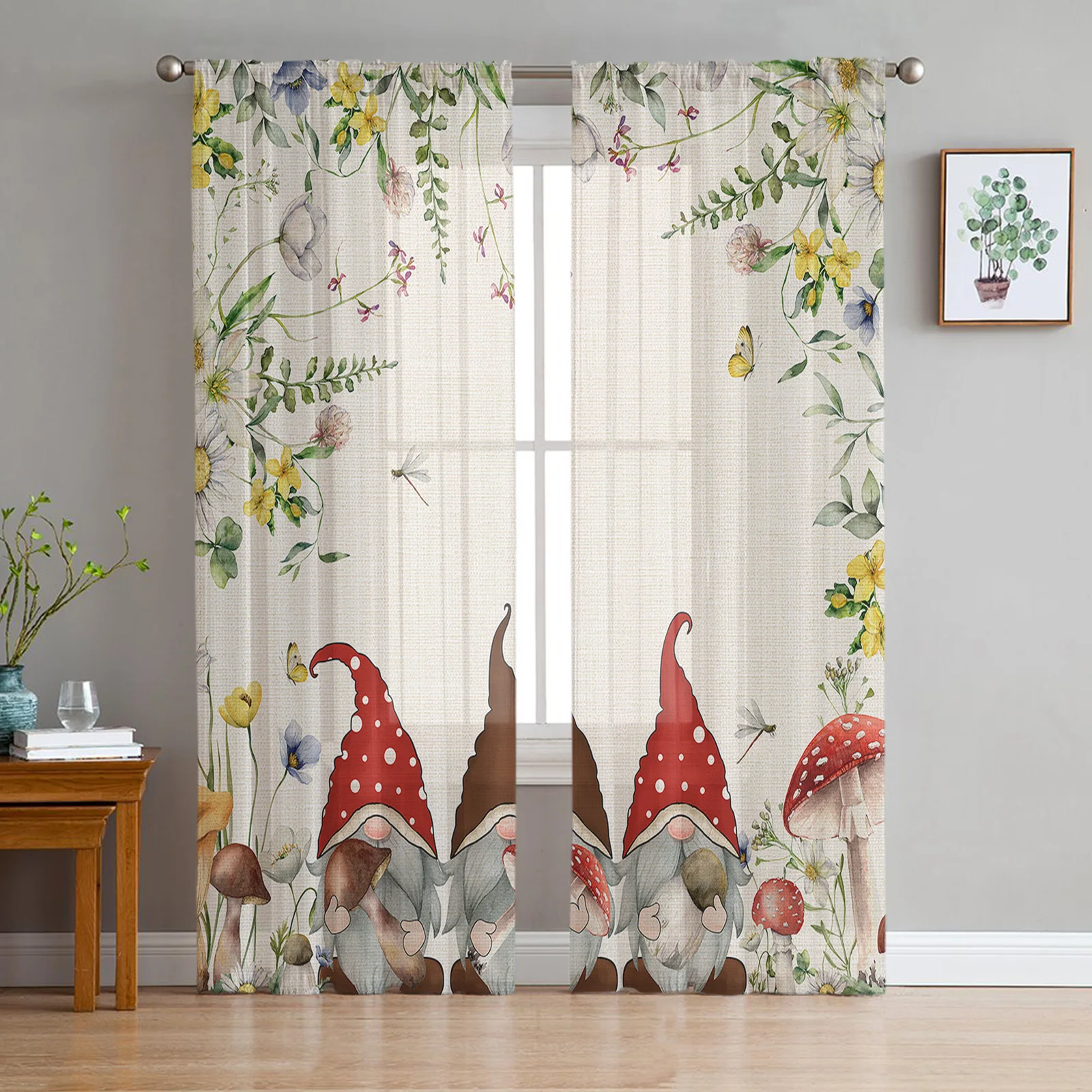 Mushroom Gnomes Plants Flowers Sheer Curtains for Living Room Decoration Window Curtain Kitchen Tulle Voile Organza Drapes
Mushroom Gnomes Plants Flowers Sheer Curtains for Living Room Decoration Window Curtain Kitchen Tulle Voile Organza Drapes