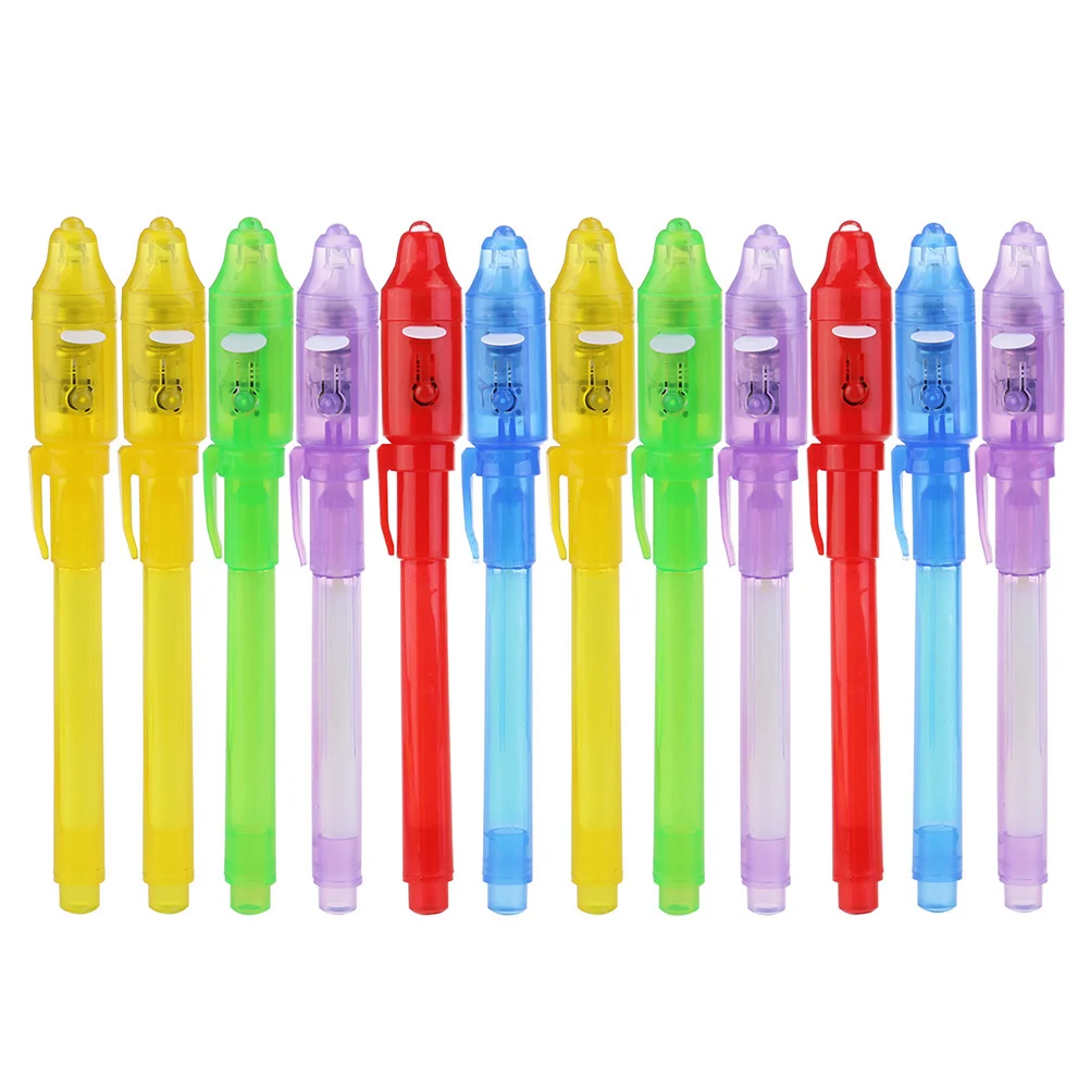 

Mixed Portable LED Pen Money Verification Pen Pen Invisable Ink Pen Light Pen With UV-Light For Store School (Random Color)