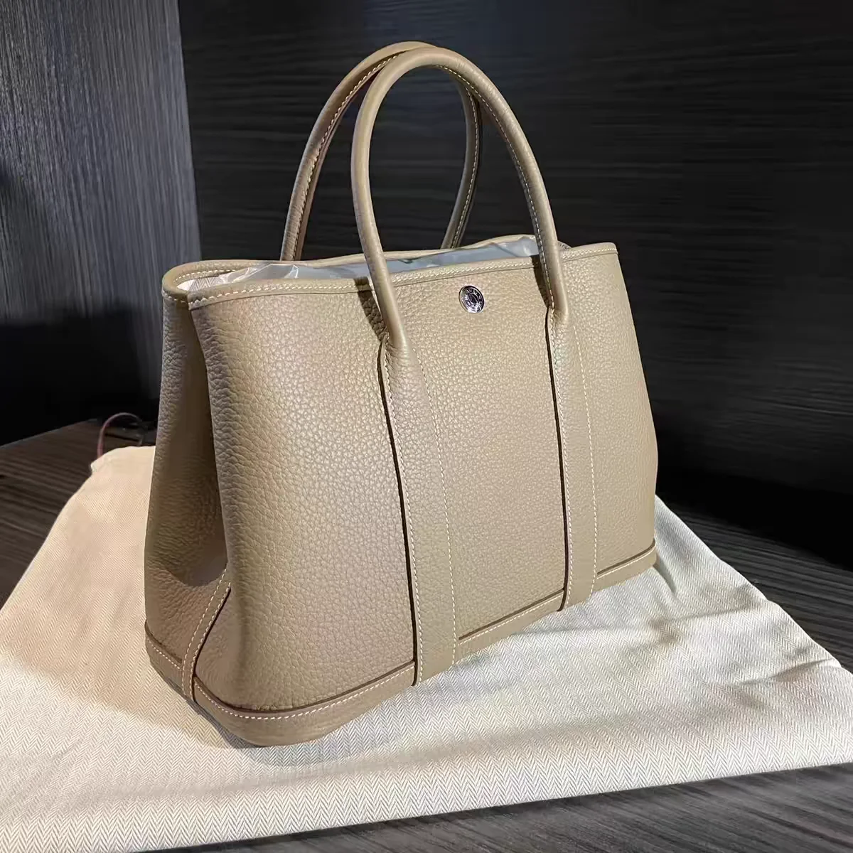

Высококачественная садовая сумка ручной работы, кожаная сумка большой емкости 30 см, роскошный стиль, натуральная кожа, ручная женская сумка