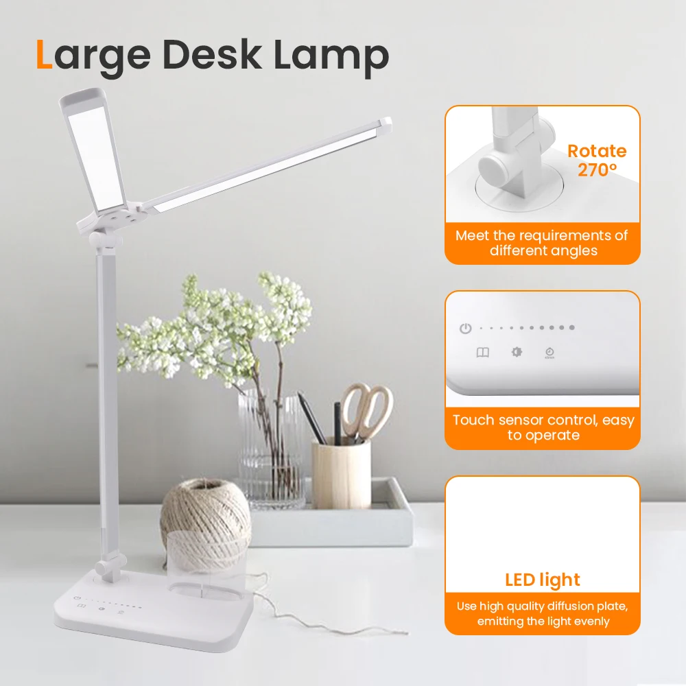 Led Desk Lamp Double Head Desk Lamp Double Swing-Arm Adjustable Brightness Color Temperature For Reading Eye-Caring Table Lamp
Led Desk Lamp Double Head Desk Lamp Double Swing-Arm Adjustable Brightness Color Temperature For Reading Eye-Caring Table Lamp