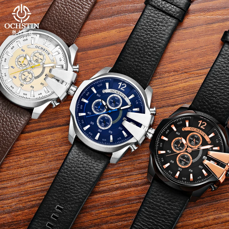 

ochstin aviator multi-function quartz mechanical men's waterproof wristwatch new 2024 sports street men's quartz watch